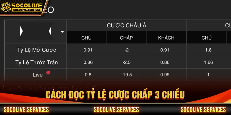 Cách đọc các tỷ lệ cược chấp 3 chiều là gì